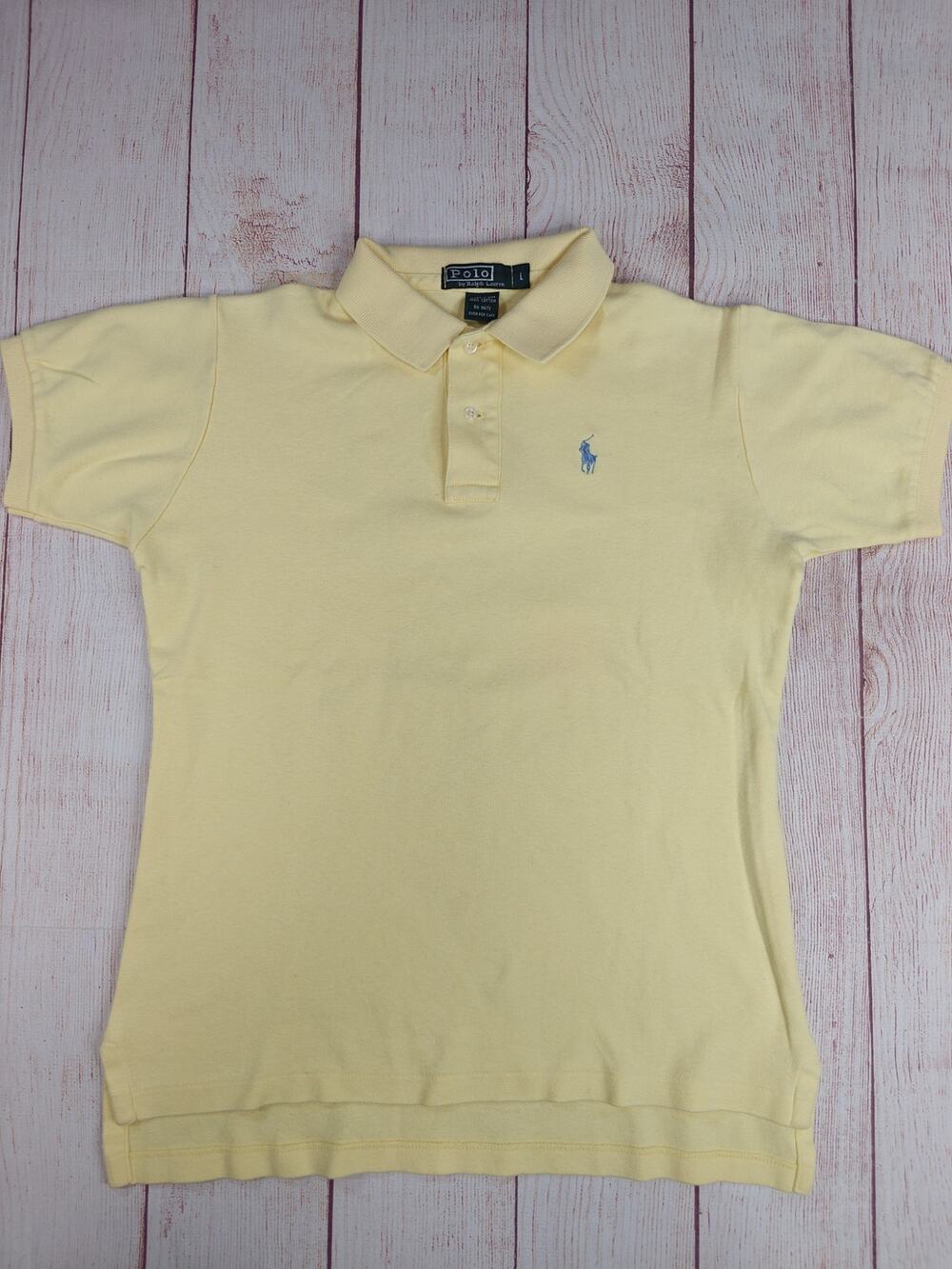 Vintage boy's 90s Polo by Ralph Lauren classic yellow polo shirt sz L